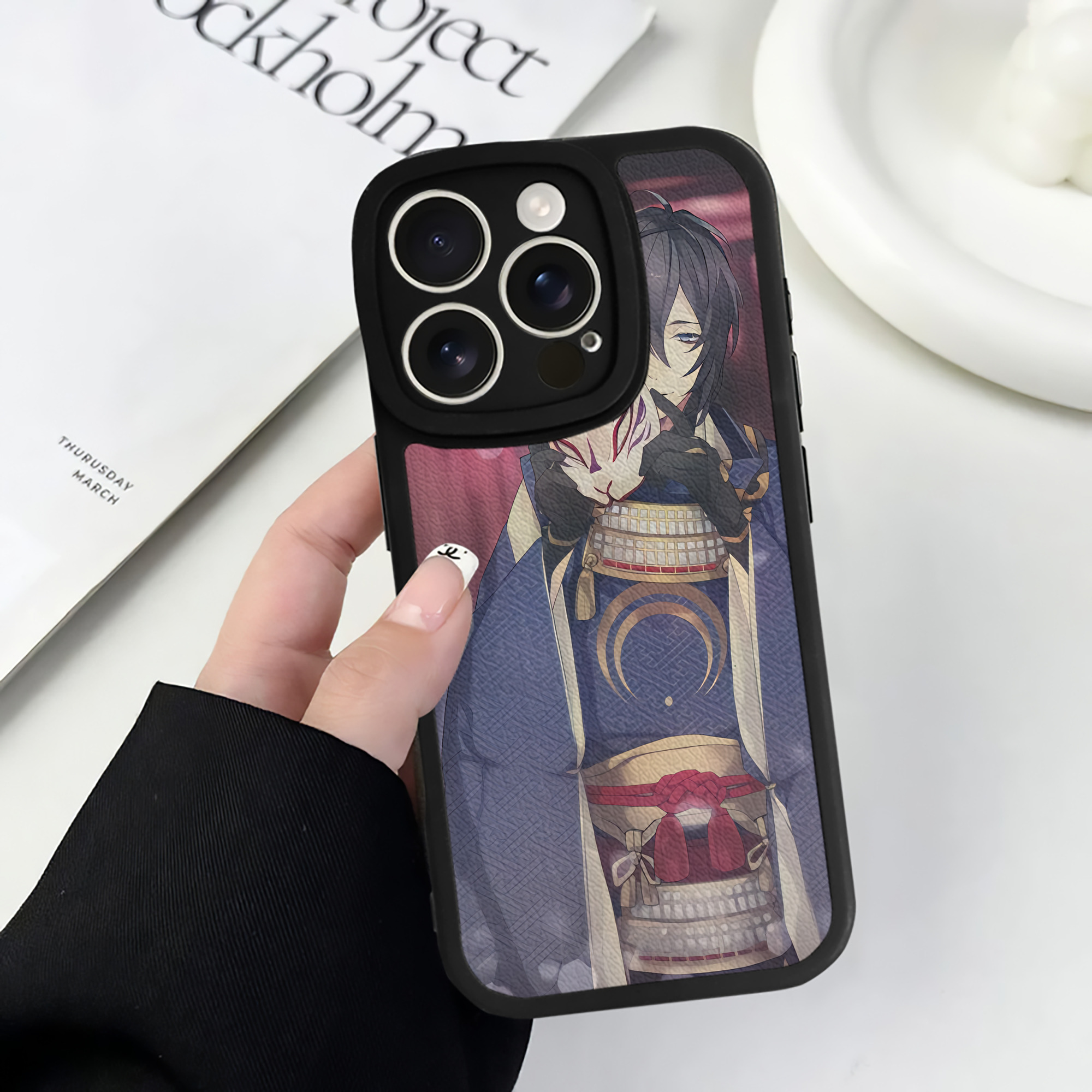 （画像用） 刀剣乱舞 Touken Ranbu 【iPhone 16シリーズ対応】シリコンスマホケース（レザー調） 材質：シリコン